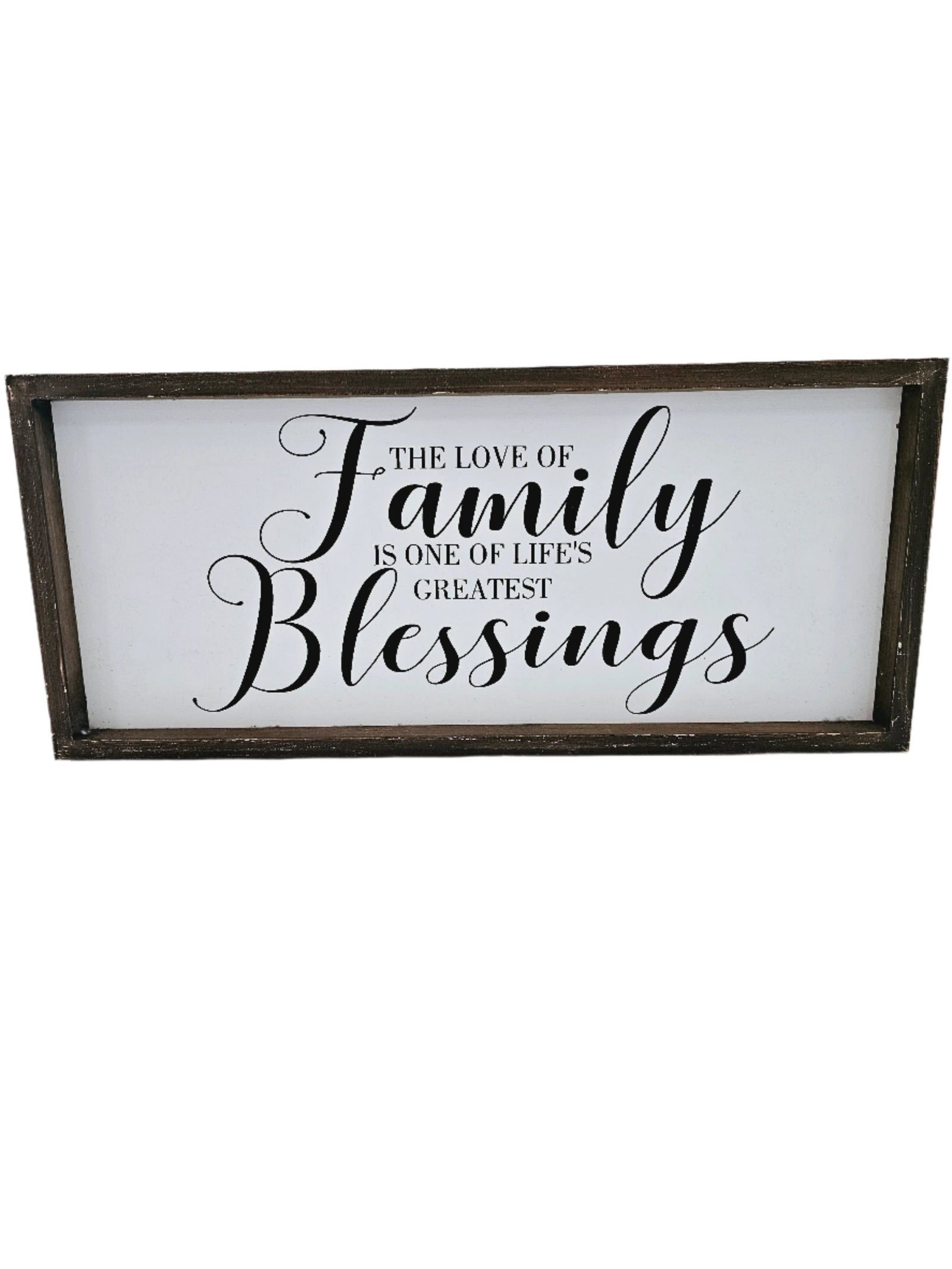 WOODEN FRAMED SIGN 'OUR FAMILY'