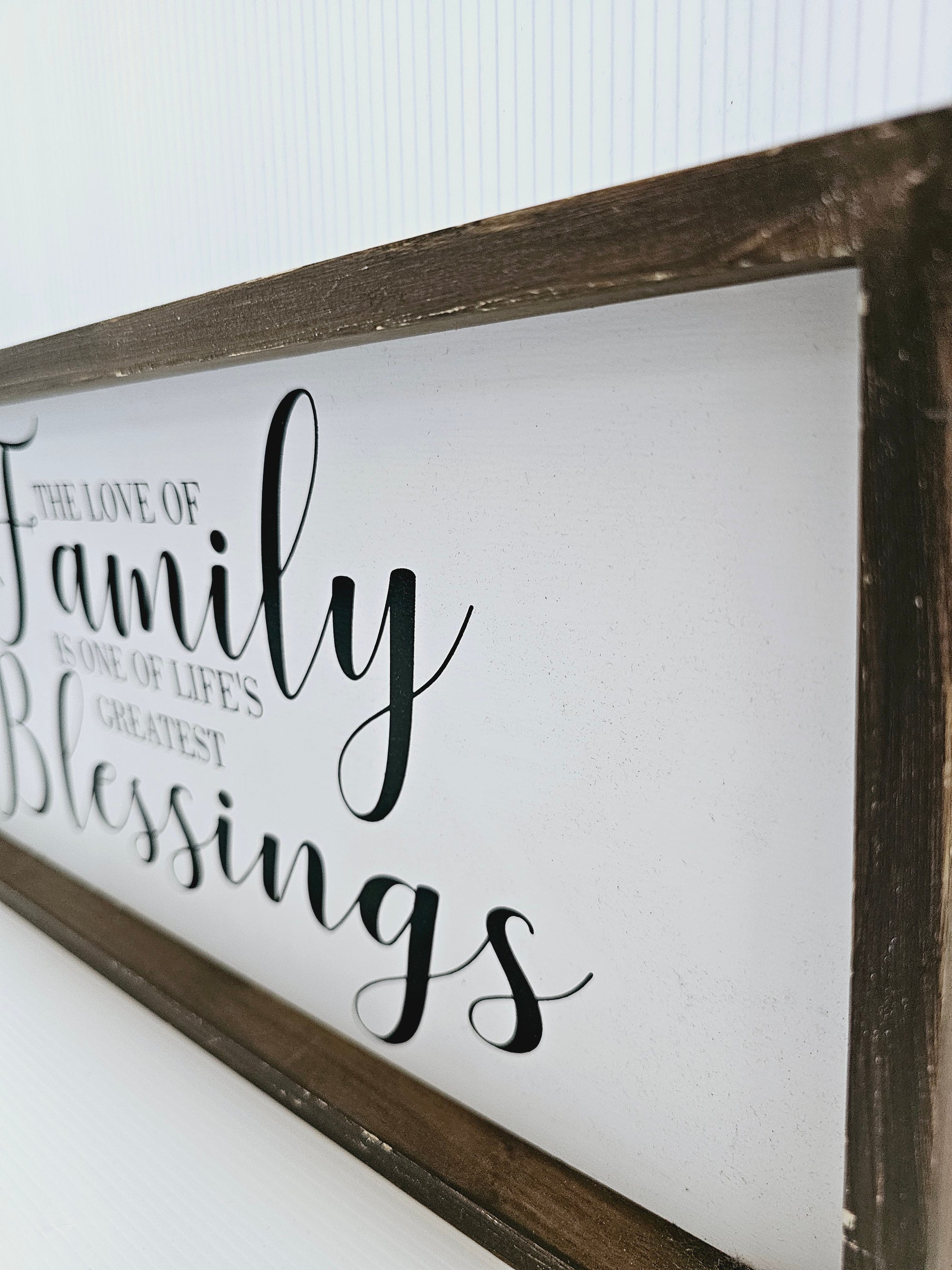 WOODEN FRAMED SIGN 'OUR FAMILY'