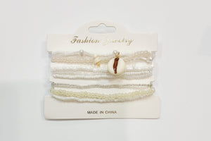 Elastic Bracelet Set - Coastal Pearl