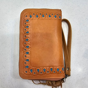 Leather Wallet - Carved Palms