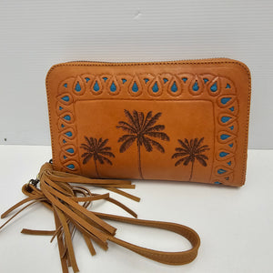 Leather Wallet - Carved Palms