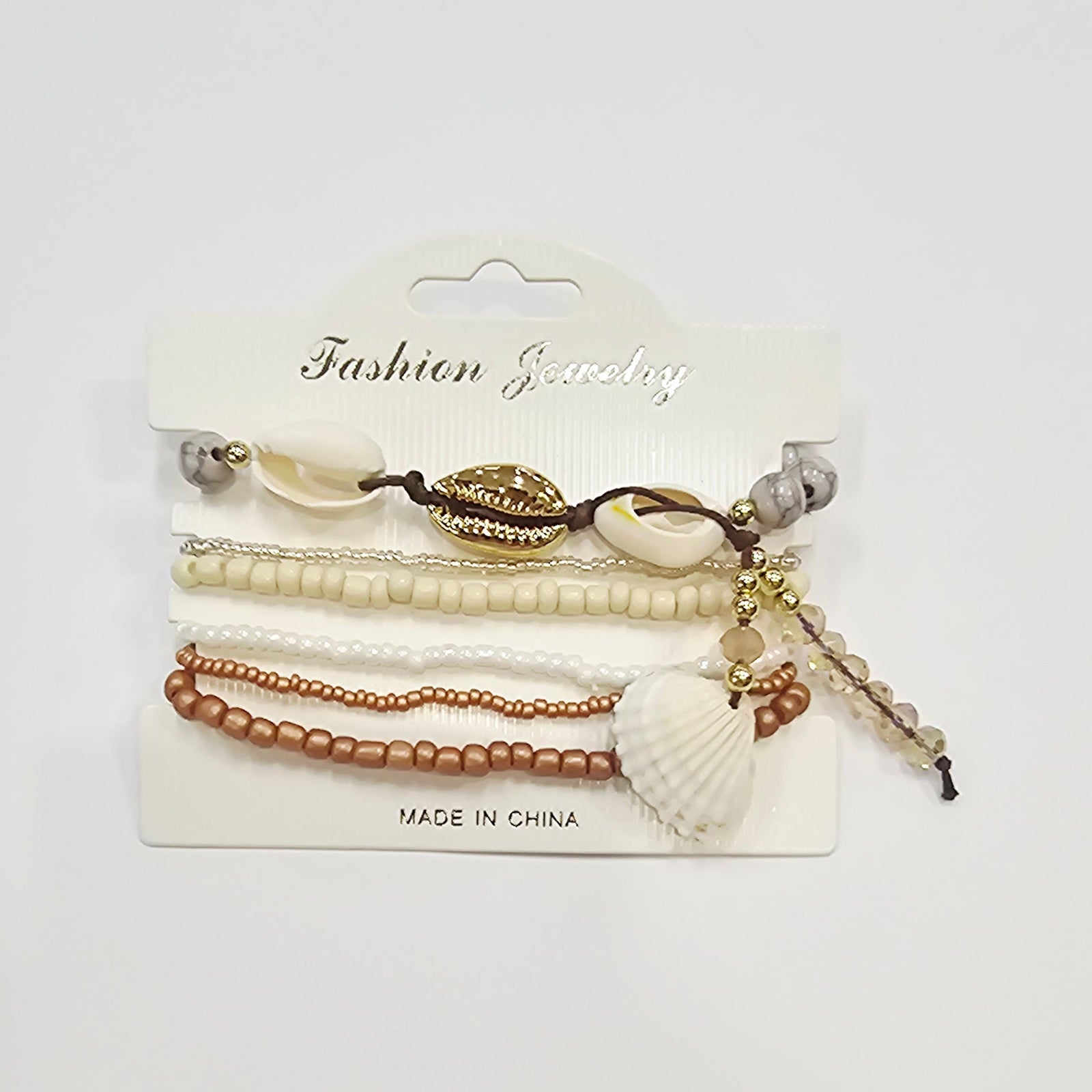 Elastic Bracelet Set - Gold Cowrie
