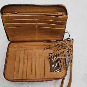 Leather Wallet - Carved Palms