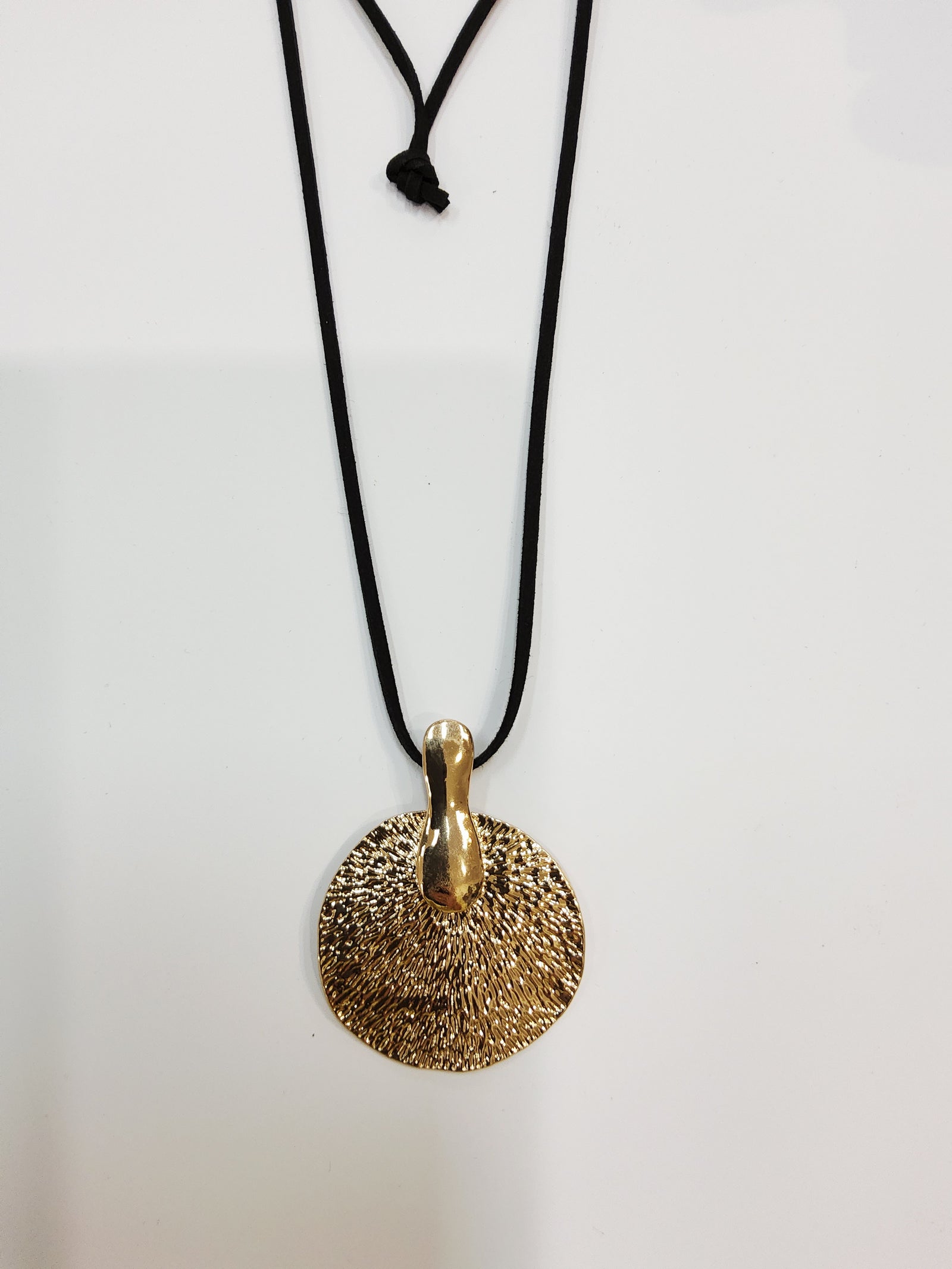 #Coral Circular Pendant Necklace