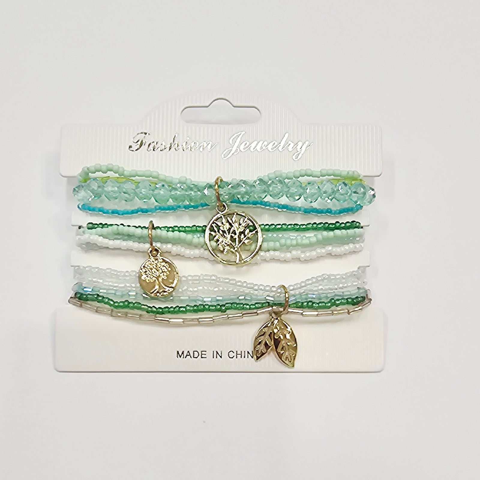 Elastic Bracelet Set - Green Garden