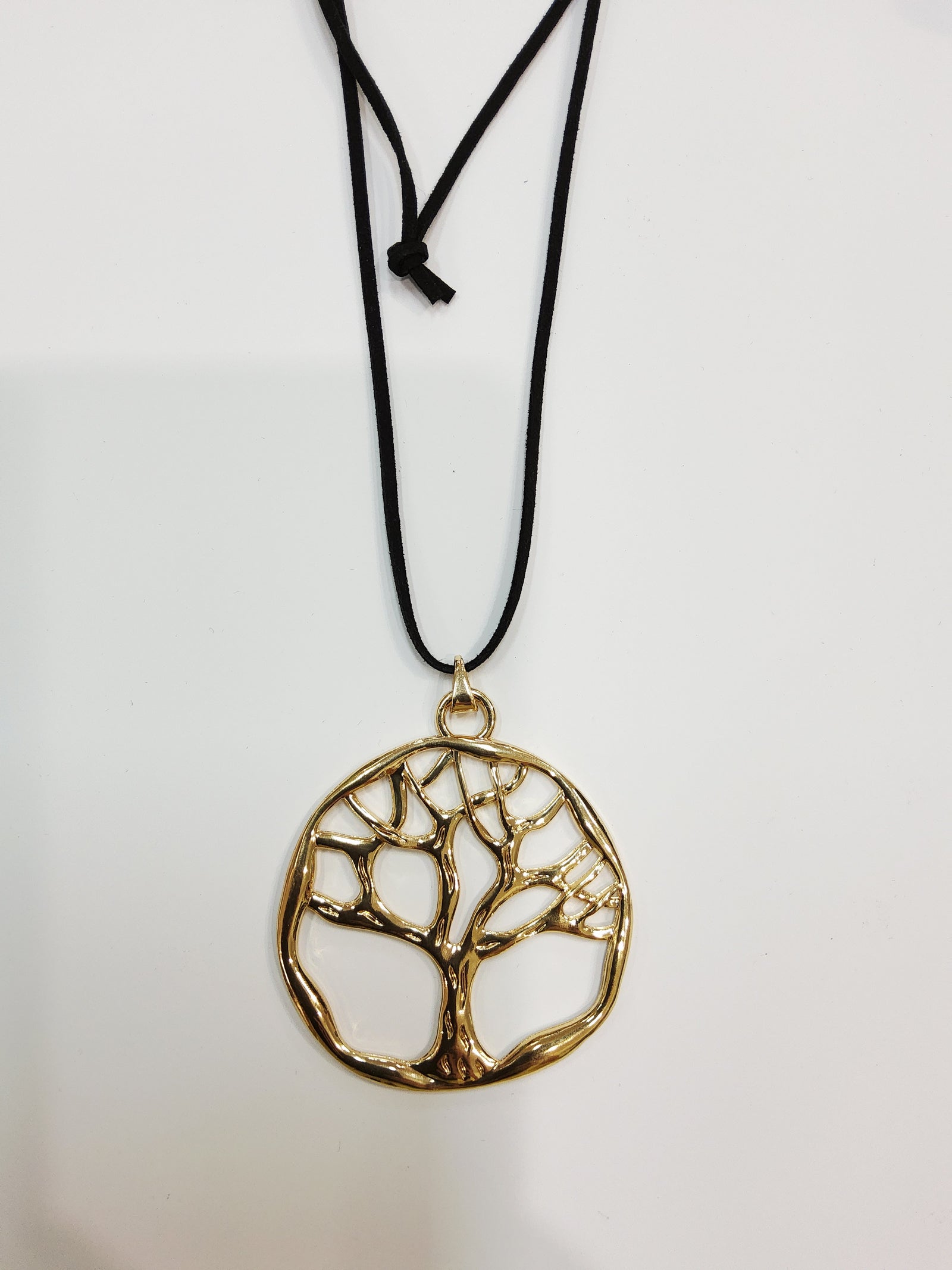 #Large Tree Of Life Pendant Leather Necklace