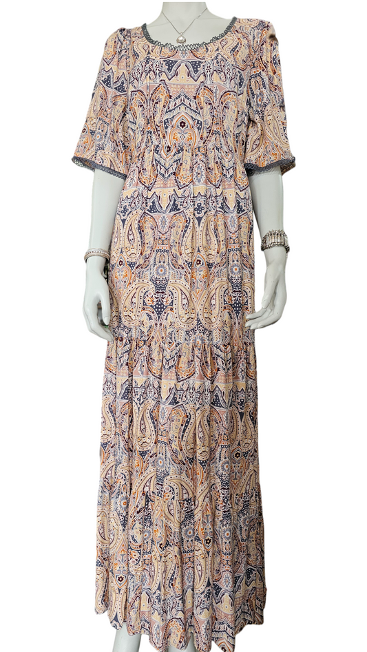 Eleanor Maxi Dress with Lace Trim