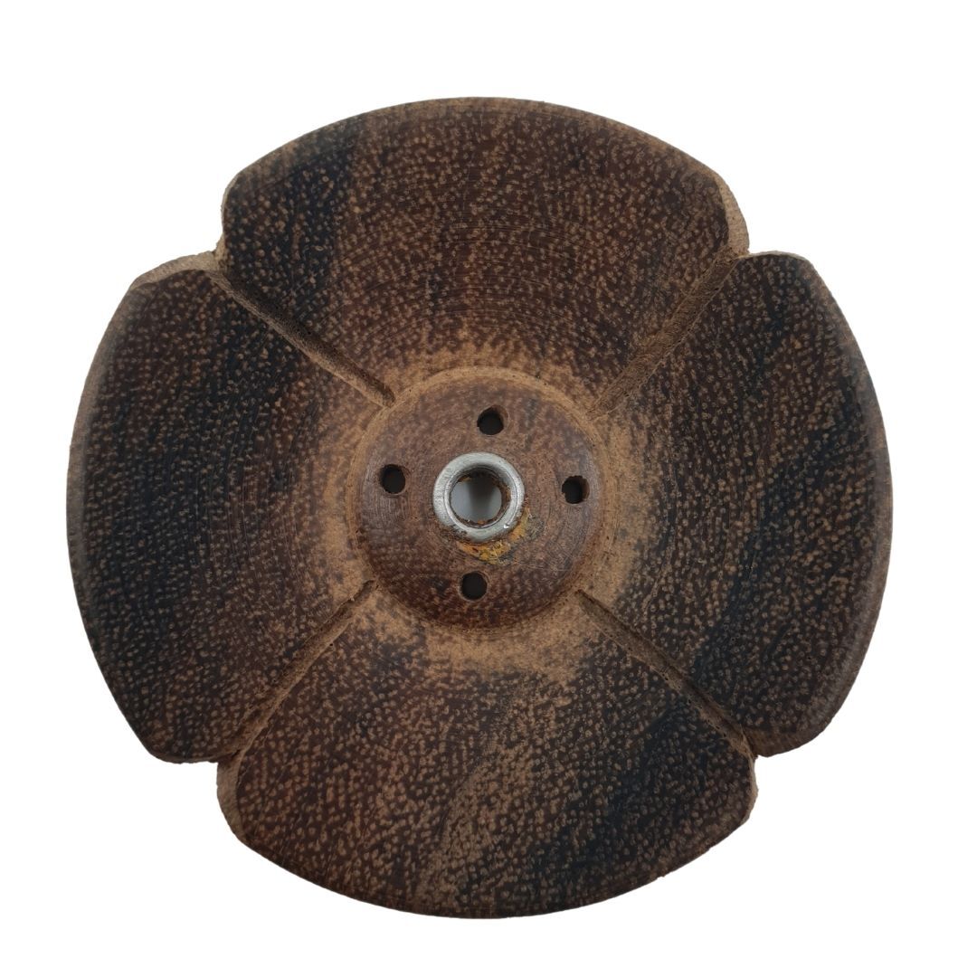 Tibetan Wooden 7cm Round Incense Holder