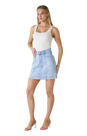 Aline Denim Mini Skirt Light Blue