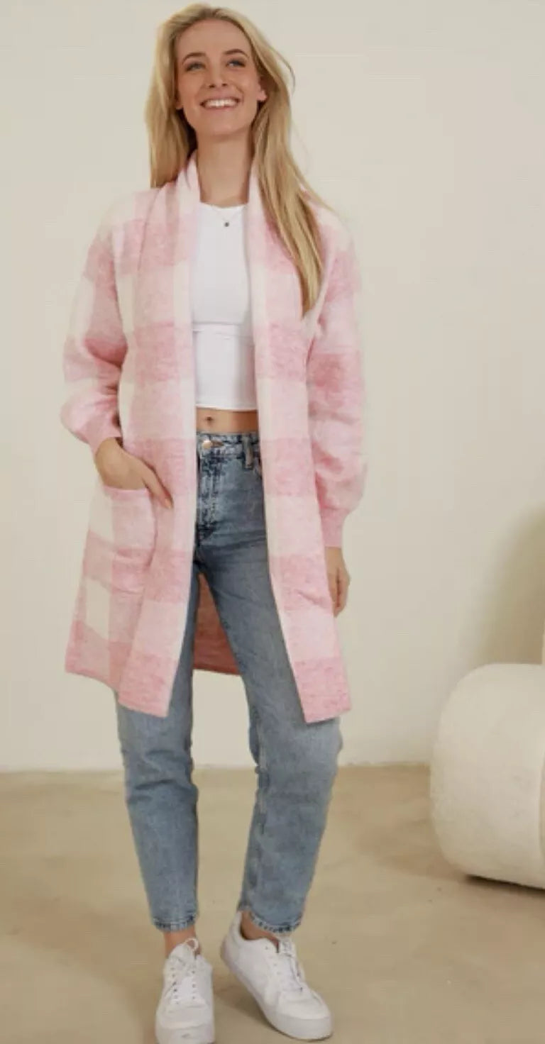 Georgie Checkered Knit Jacket