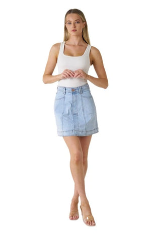 Aline Denim Mini Skirt Light Blue