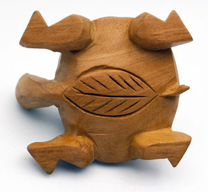 Wood Carved Turtle With Lattice Shell
