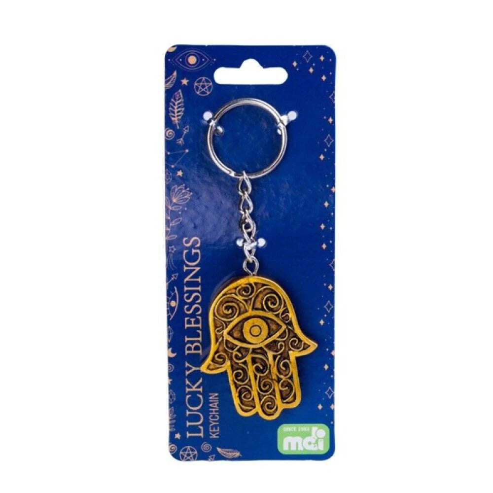 Evil Eye Hamsa Hand Keychain