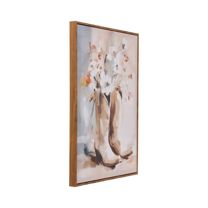 Saddle & Bloom Floral Boots Canvas 50x70