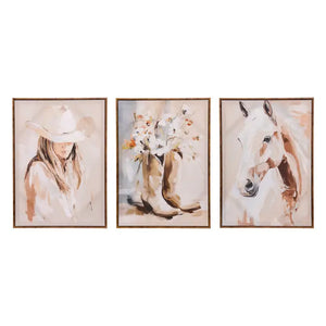 Saddle & Bloom Floral Boots Canvas 50x70