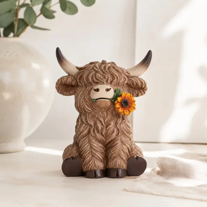 Saddle & Bloom Sunflower Highland Cow