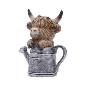 Saddle & Bloom Watering Can Highland Cow