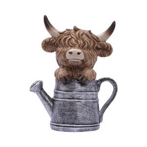 Saddle & Bloom Watering Can Highland Cow