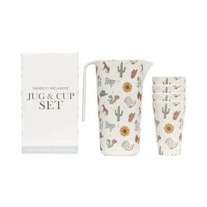 Saddle & Bloom Bamboo Melamine Cup & Jug Set