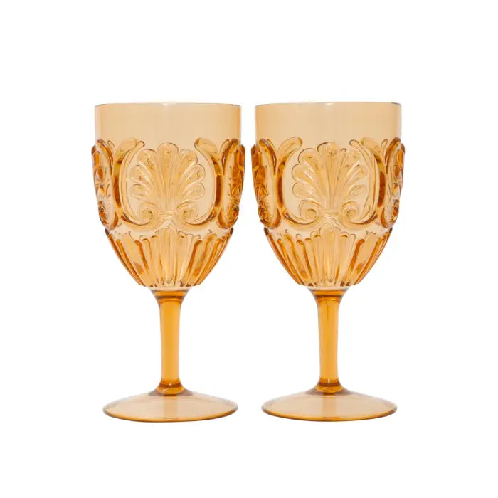 Saddle & Bloom Set Of 2 Outdoor Wine Glasses