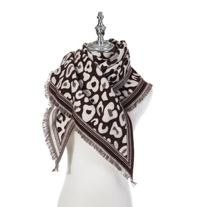 Leopard Print Winter Shawl