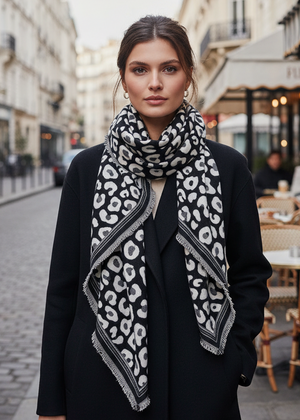 Leopard Print Winter Shawl