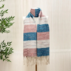 #Striped Winter Scarf With Tassles