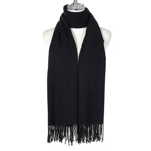 #Plain Winter Scarf With Small Tassles