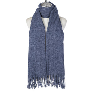#Plain Winter Scarf With Small Tassles