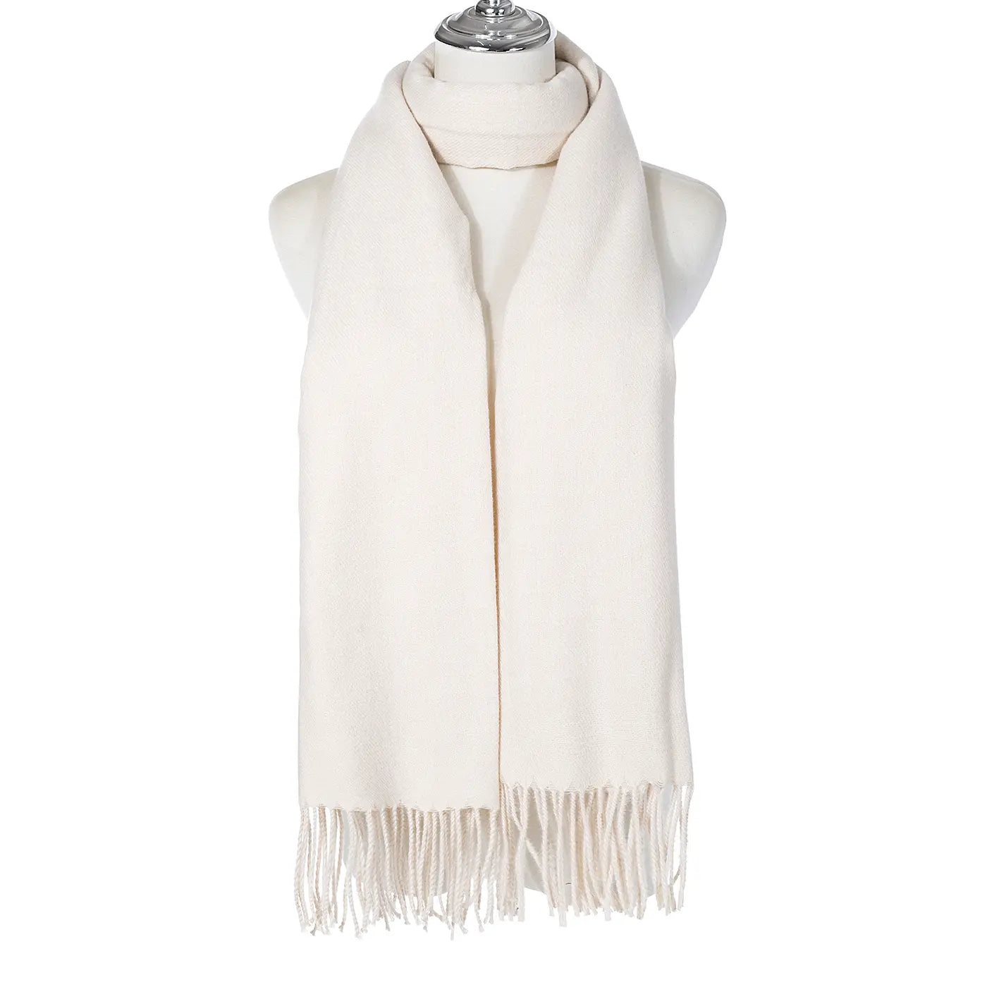 #Plain Winter Scarf With Small Tassles