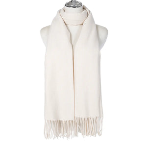 #Plain Winter Scarf With Small Tassles