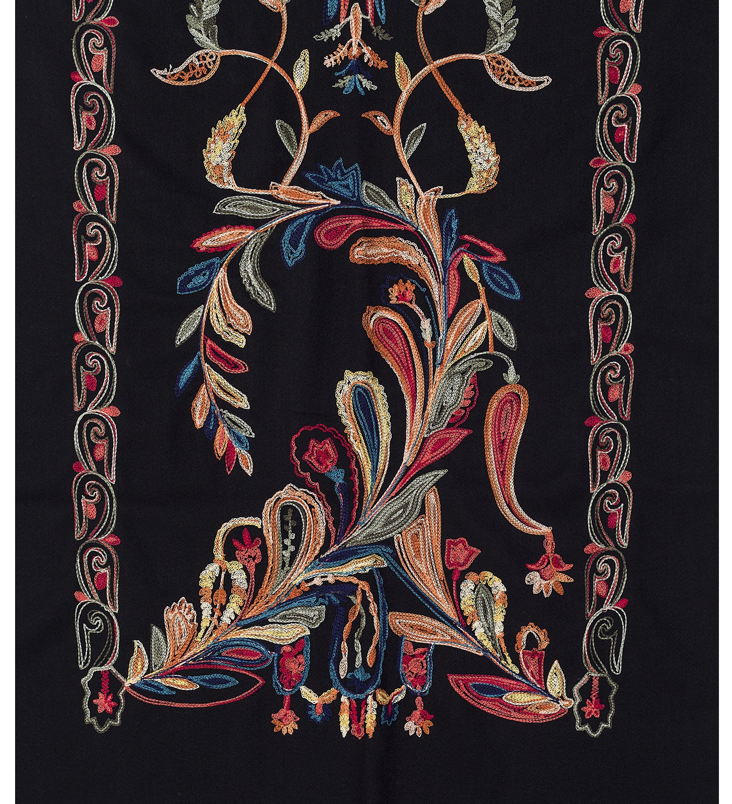 #Floral Embroidered Winter Scarf
