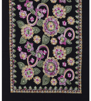 #Flower Embroidered Winter Scarf