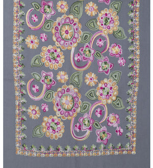 #Flower Embroidered Winter Scarf