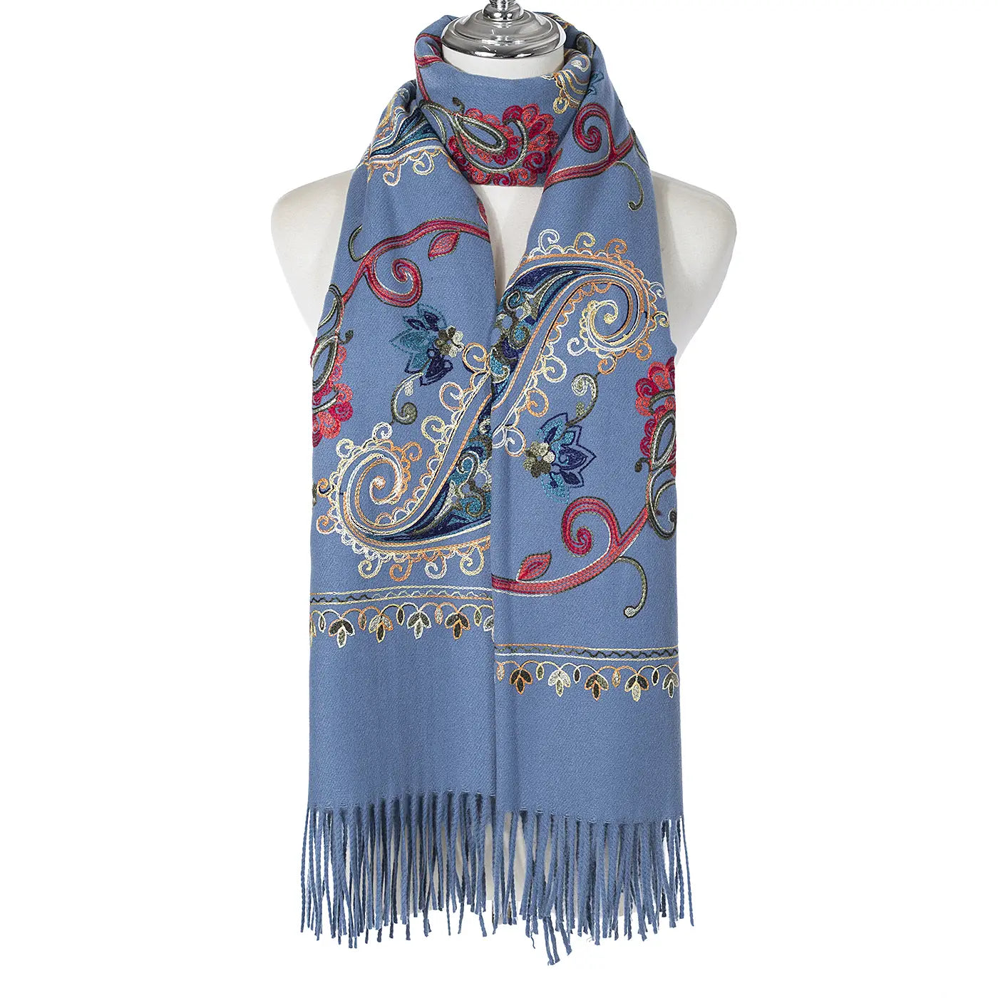Paisley Embroidered Winter Scarf