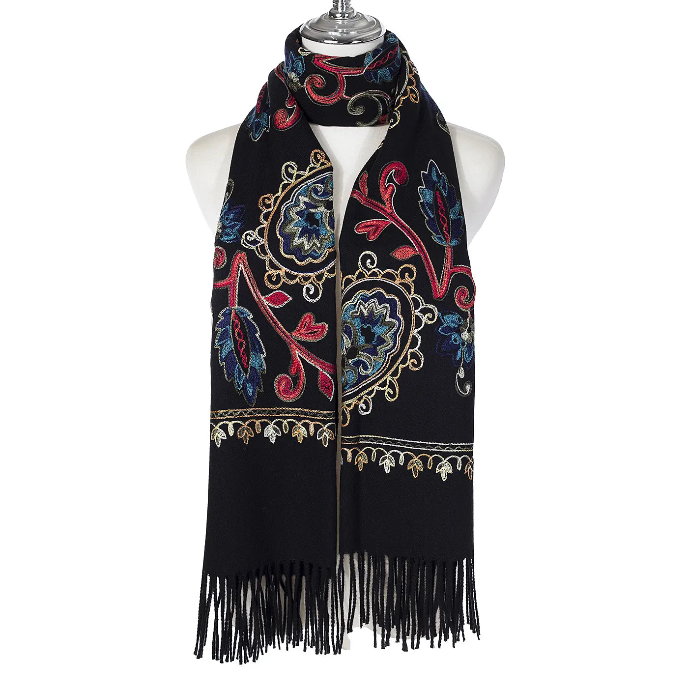 Paisley Embroidered Winter Scarf