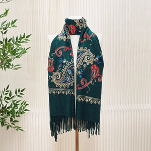 Paisley Embroidered Winter Scarf