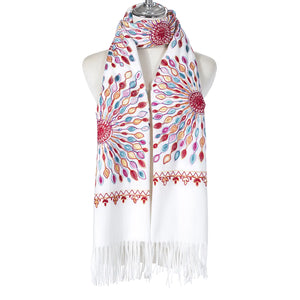 Sun Embroidered Winter Scarf