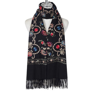 #Garden Embroidered Winter Scarf