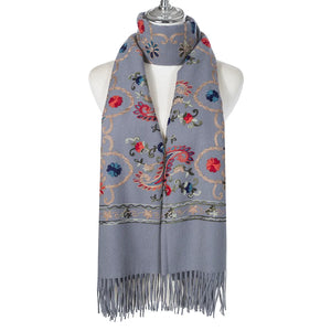 #Garden Embroidered Winter Scarf