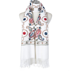 #Garden Embroidered Winter Scarf