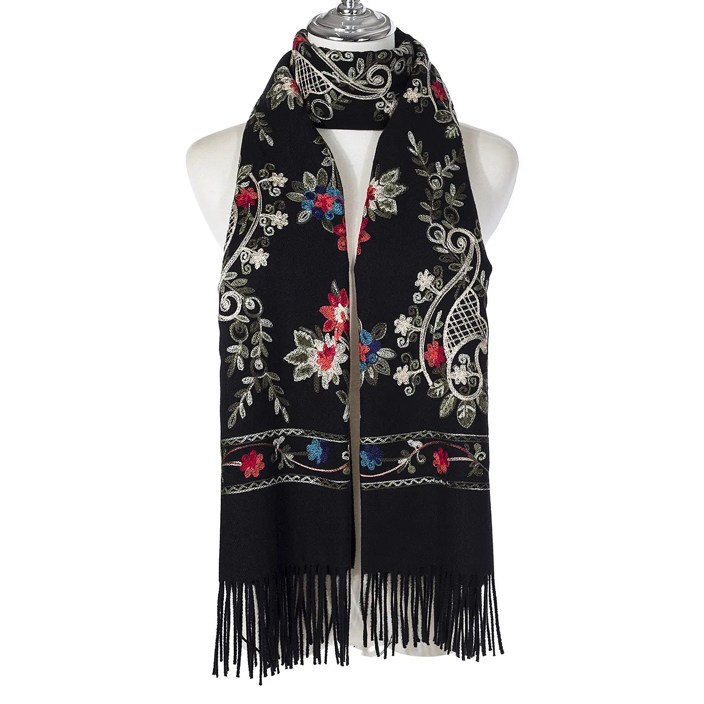 Blossom Embroidered Winter Scarf