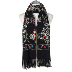 Blossom Embroidered Winter Scarf