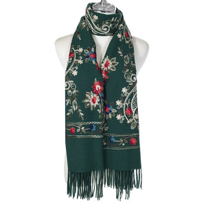 Blossom Embroidered Winter Scarf