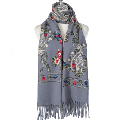 Blossom Embroidered Winter Scarf
