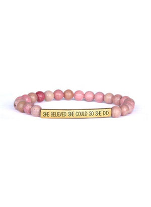 Inspirational Bar Bracelet With Stones