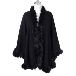 #Fur Trim Poncho