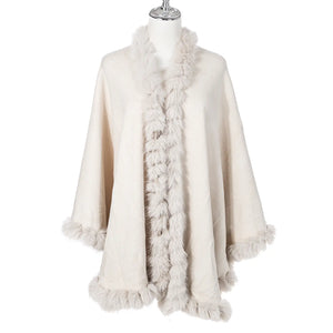#Fur Trim Poncho