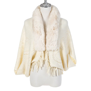 #Knitted Fur Trim Cardigan