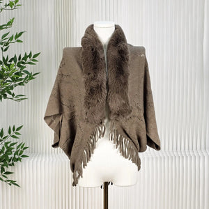 #Knitted Fur Trim Cardigan
